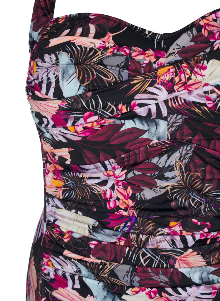 Vadderad baddräkt med tryck, Röd, Packshot image number 2