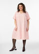 Kort&auml;rmad kl&auml;nning med V-ringning, Rosa, Model image number 0