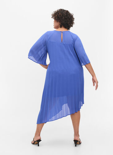Klänning med 2/4-ärmar och a-linjeform, Dazzling Blue, Model image number 1