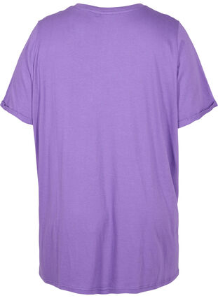 Enfärgad oversize t-shirt med v-hals, Deep Lavender, Packshot image number 1