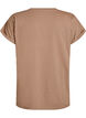 Kort&auml;rmad t-shirt i bomullsmix, Brun, Packshot image number 1