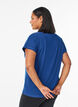 Tr&auml;nings t-shirt med v-ringning och l&ouml;s passform, Bl&aring;, Model image number 2
