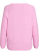 Stickad blus med v-ringning och raglan&auml;rm, Rosa, Packshot image number 1