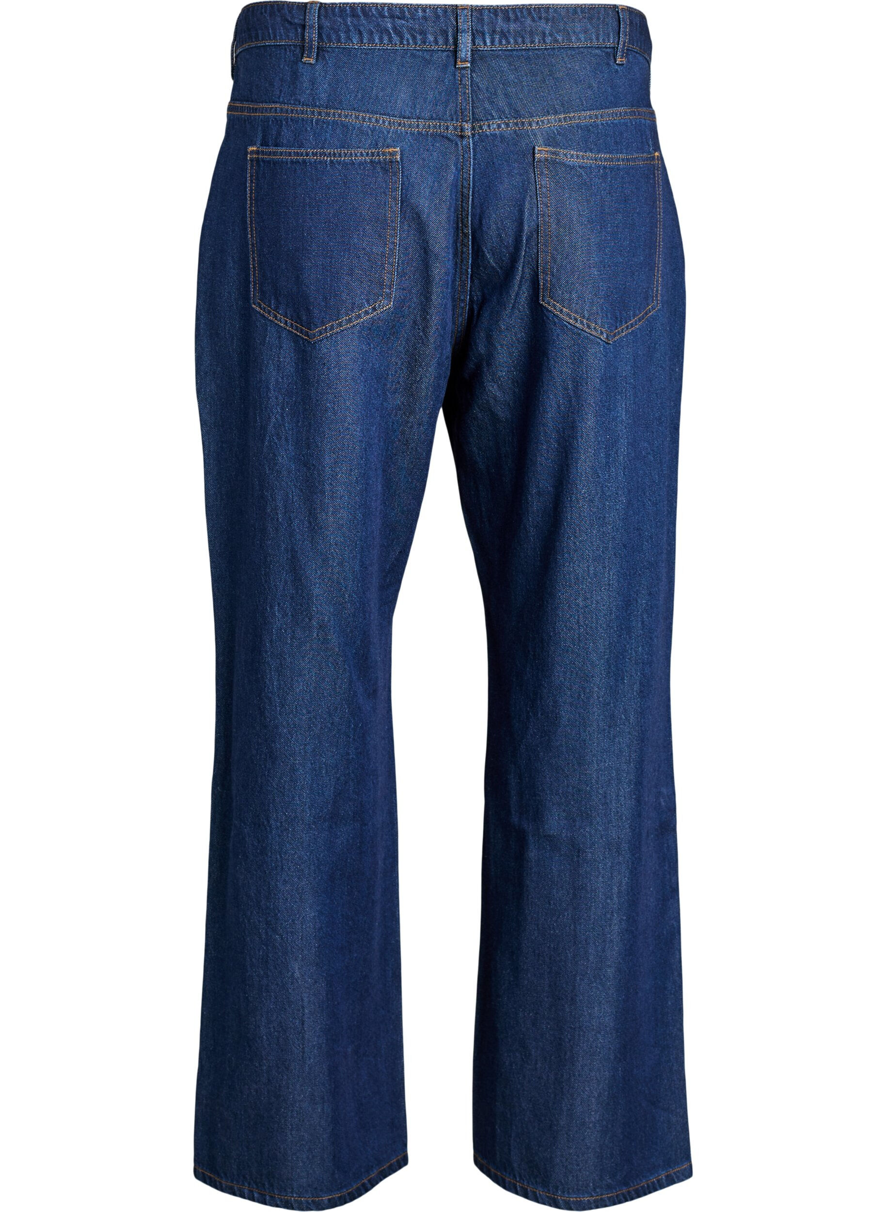 ZizziVida jeans med knytsk&auml;rp och h&ouml;g midja, Bl&aring;, Packshot image number 1