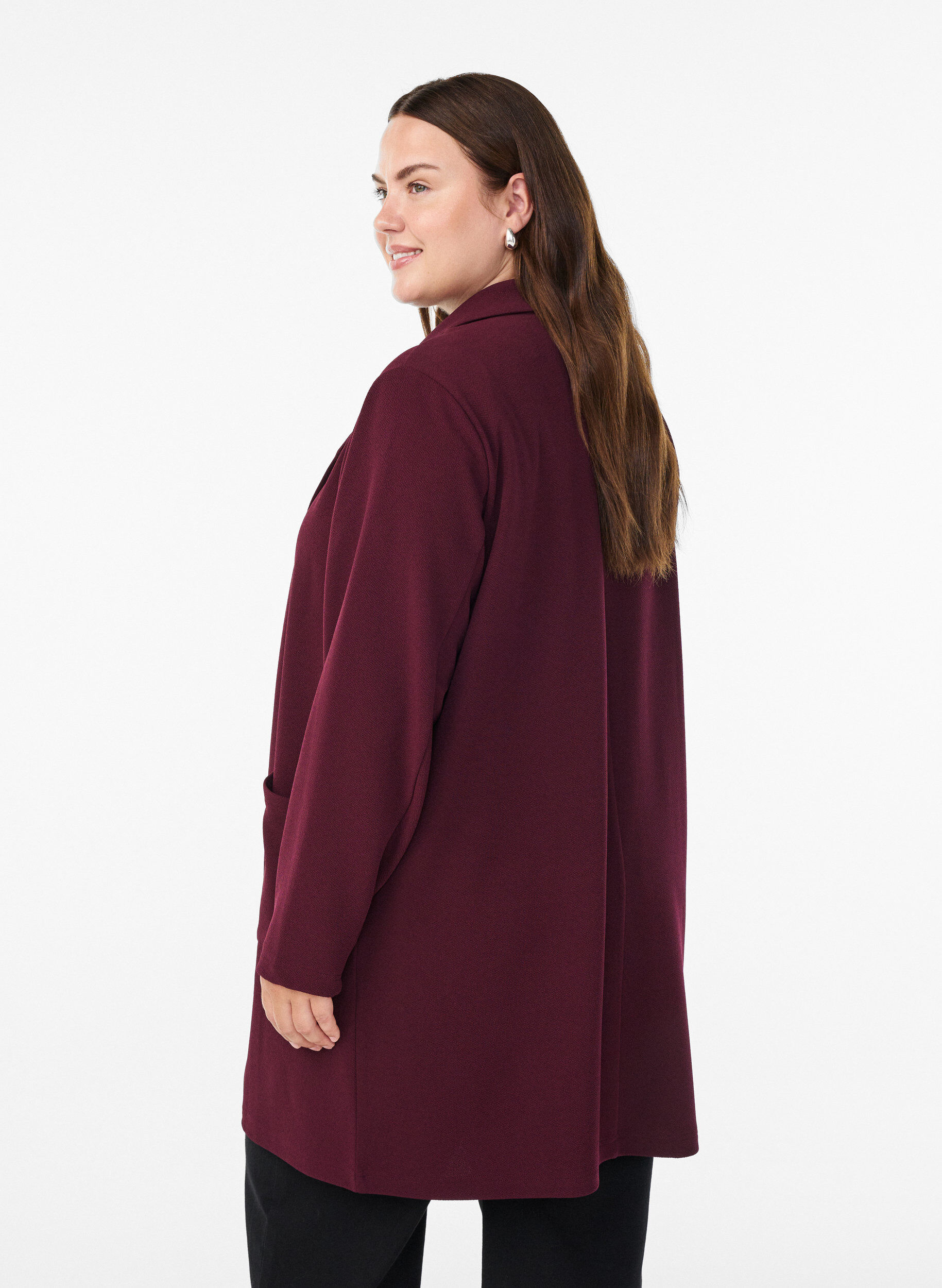 ZizziL&aring;ng kavaj med fickor, R&ouml;d, Model image number 2