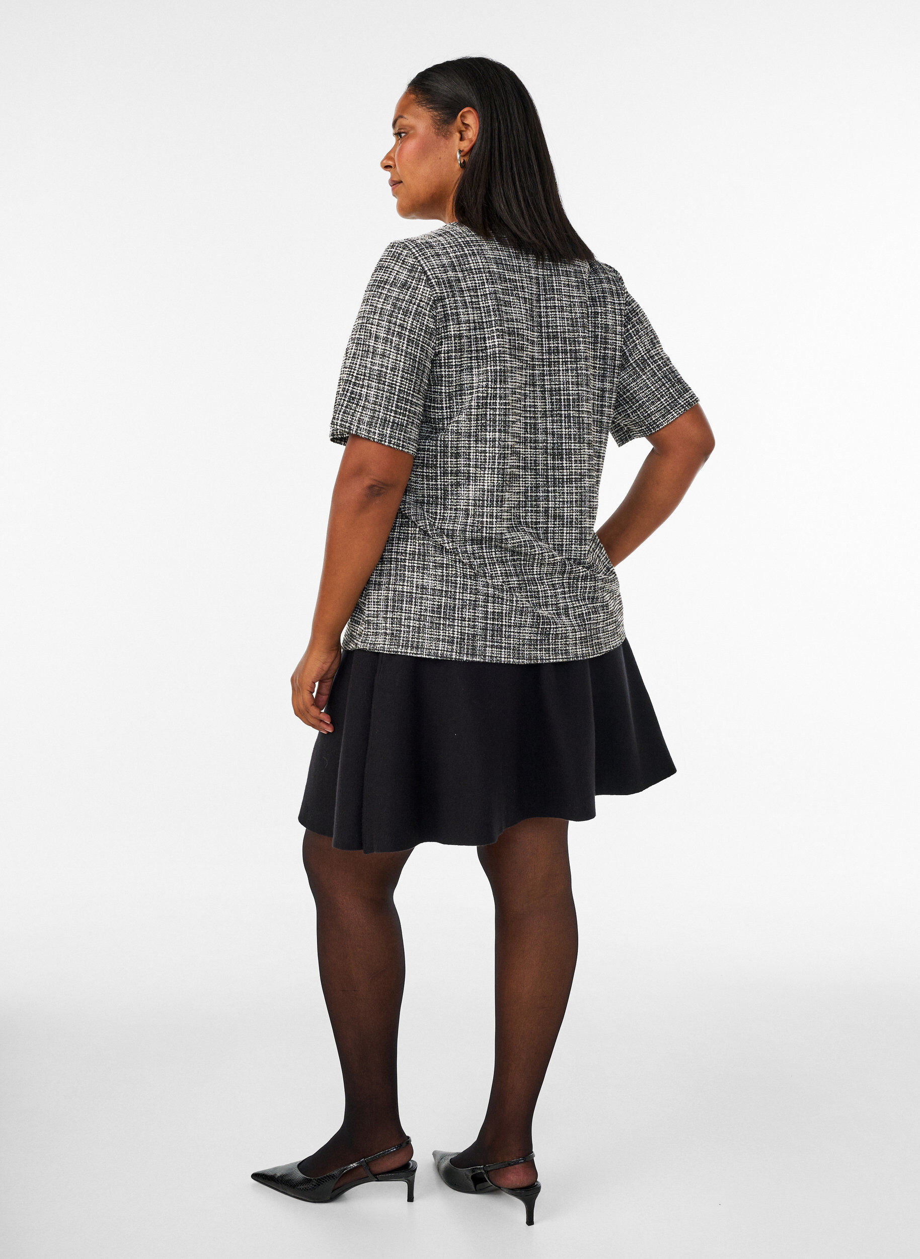 ZizziV&auml;vd blus med knappdetalj, Vanilla, Model image number 2