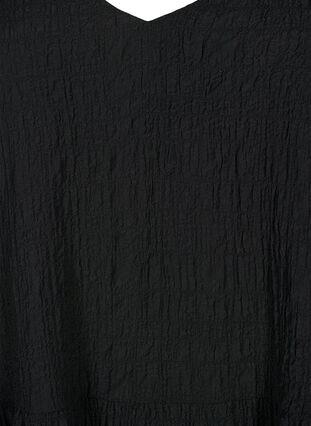 A-linjeformad kort klänning med en V-ringning, Black, Packshot image number 2