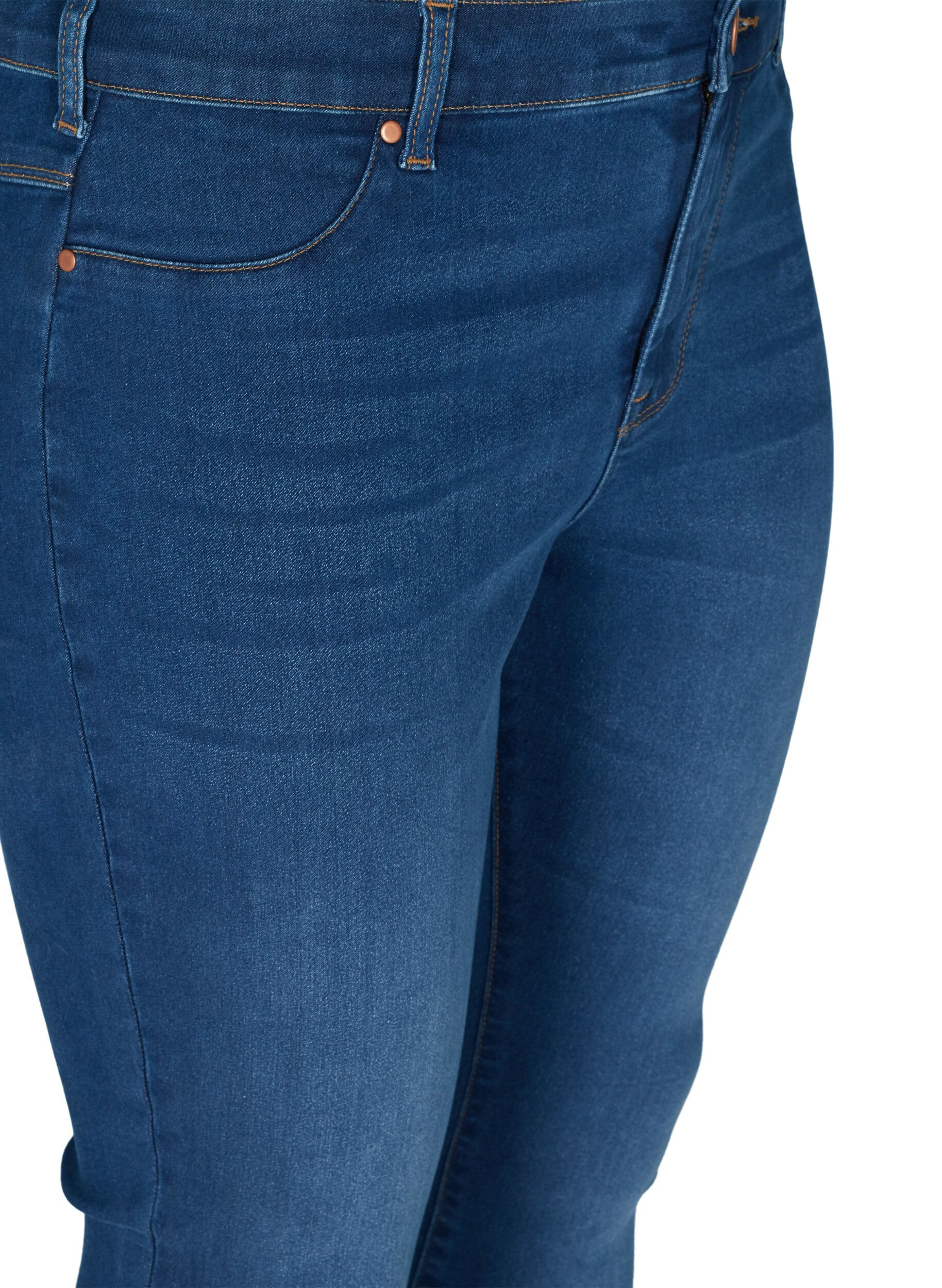 Zizzi Jeggings i bomullsmix, Blue denim, Packshot image number 2