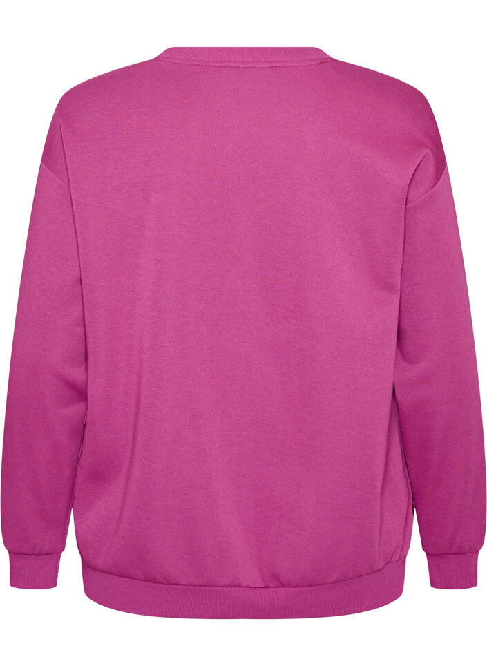 Sweatshirt med texttryck, Lila, Packshot image number 1