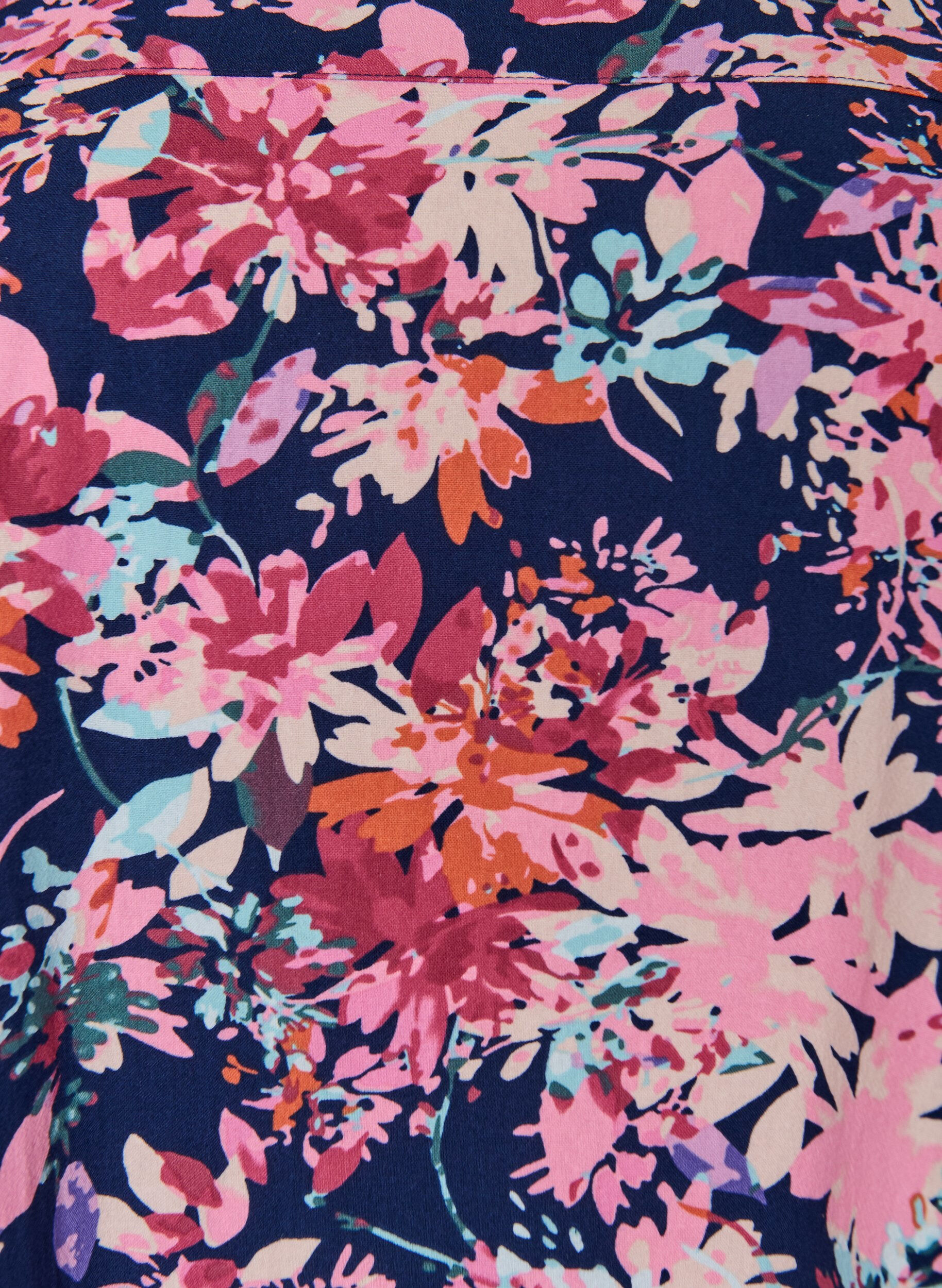 ZizziKort&auml;rmad bomullskl&auml;nning med tryck, Bl&aring;, Packshot image number 2