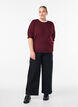 Finstickad blus med korta &auml;rmar, R&ouml;d, Model image number 1