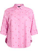 Skjortblus med r&auml;nder och hj&auml;rtan, Rosa, Packshot image number 0