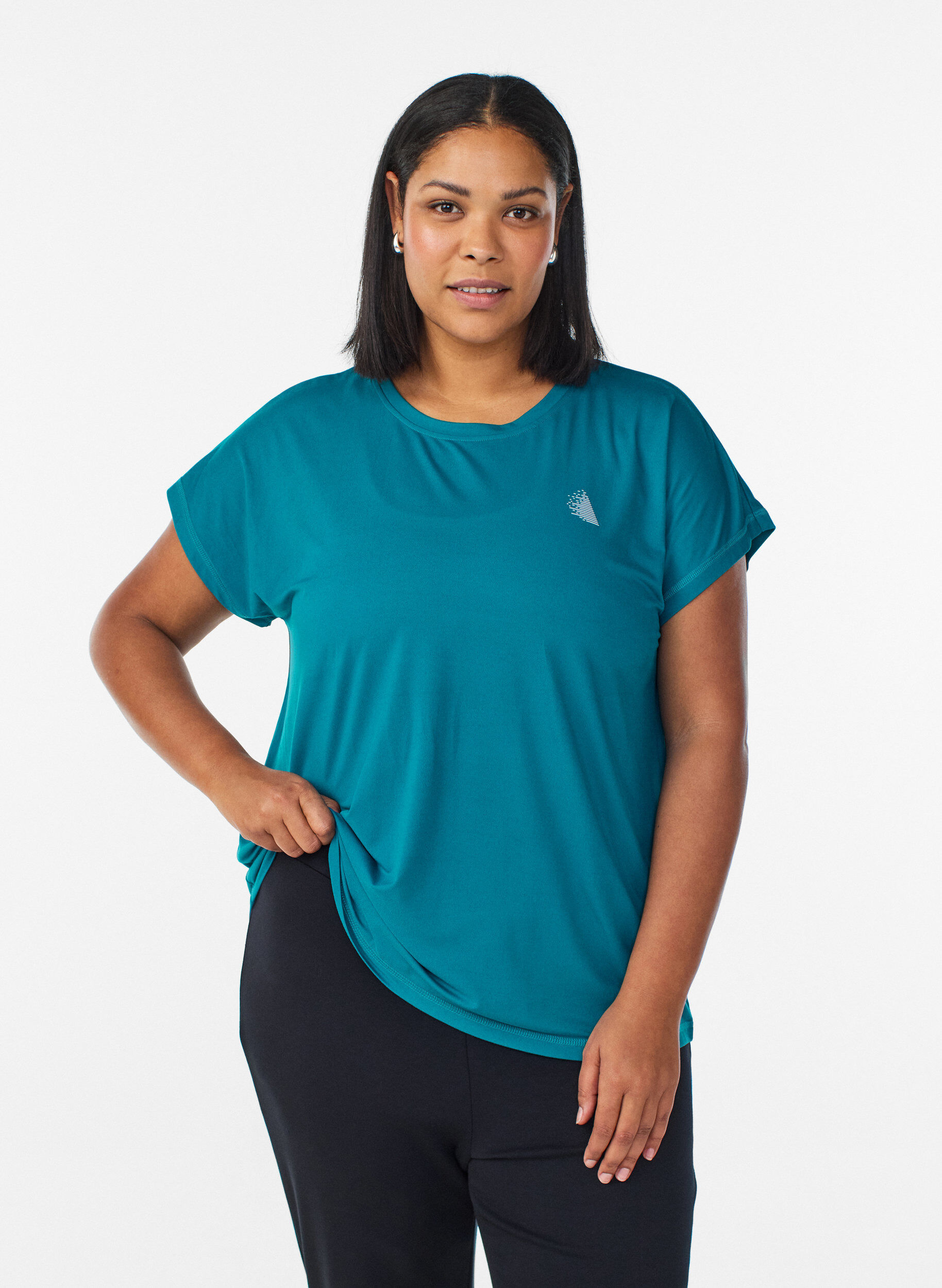 Enf&auml;rgad tr&auml;nings-T-shirt, Gr&ouml;n, Model
