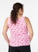 Topp med tryck och spetskant, Rosa, Model image number 2