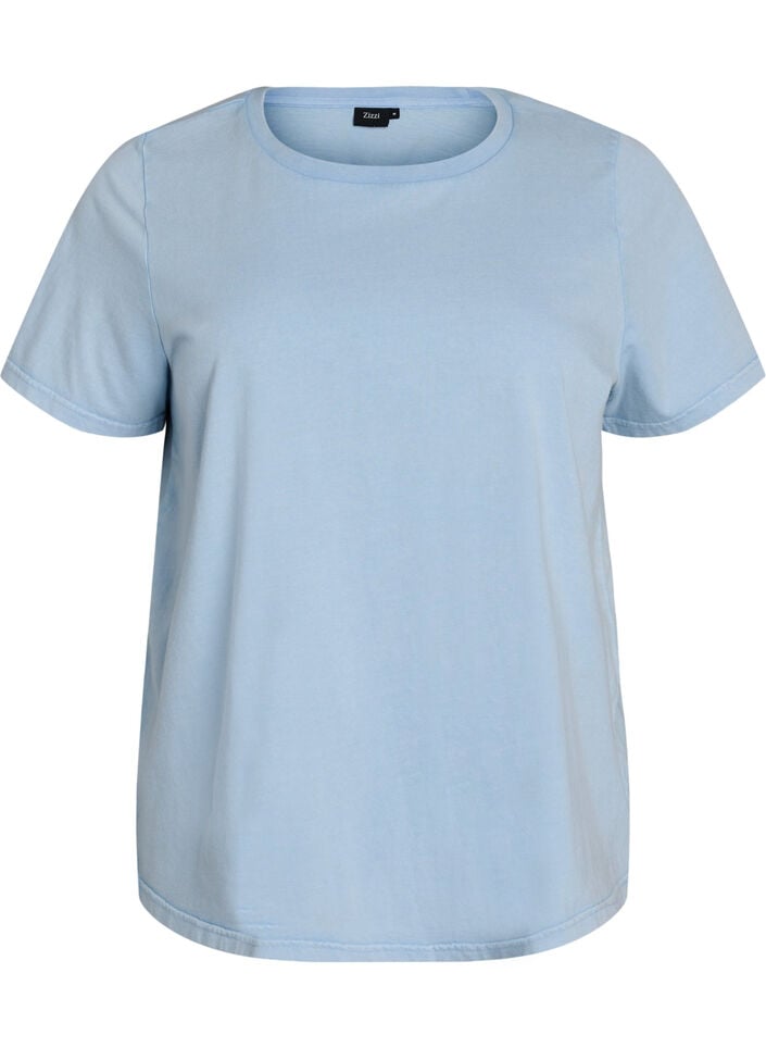 T-shirt i ekologisk bomull med grafiskt tryck, Bl&aring;, Packshot image number 0