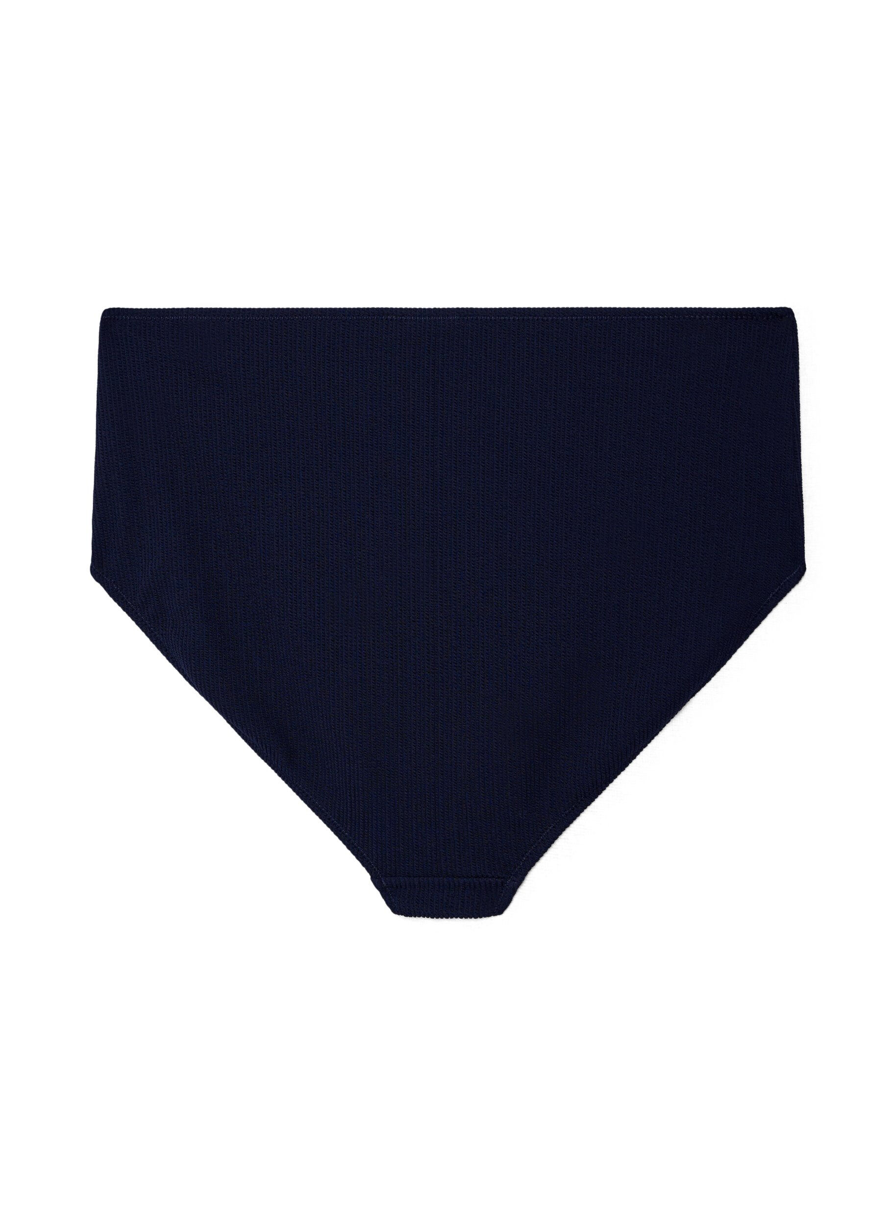 Zizzi Bikinitrosa med h&ouml;g midja och struktur, Bl&aring;, Packshot image number 1