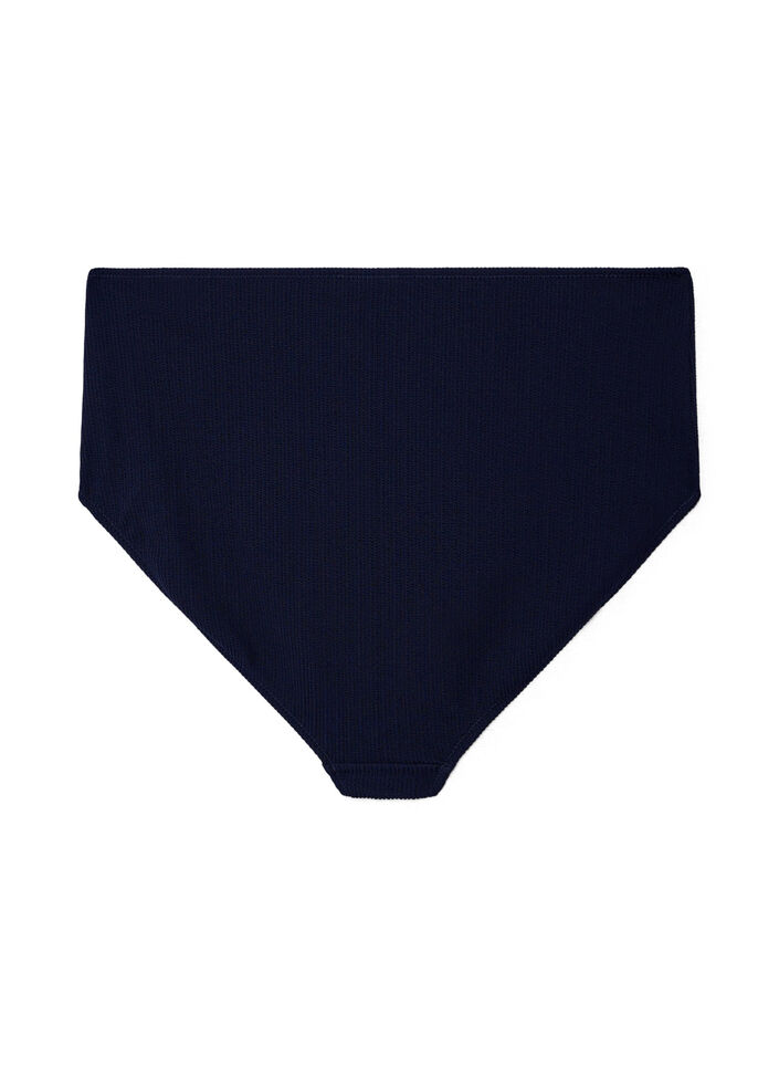 Bikinitrosa med h&ouml;g midja och struktur, Bl&aring;, Packshot image number 1
