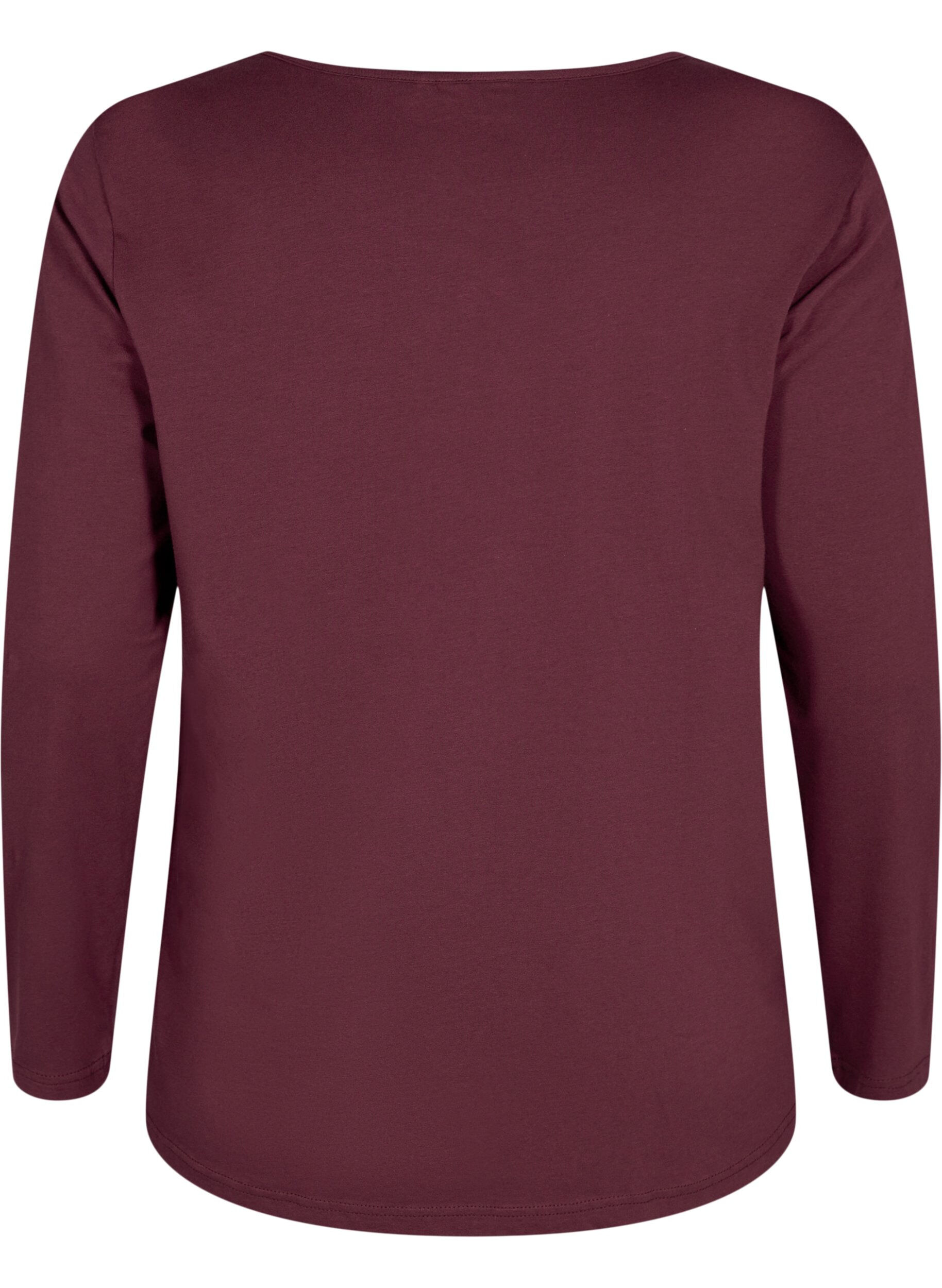 Zizzi Nattskjorta i bomull med textm&ouml;nster, R&ouml;d, Packshot image number 1