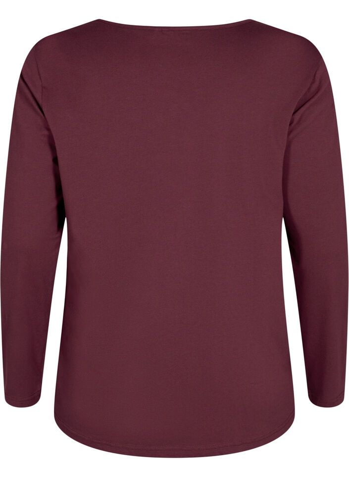 Nattskjorta i bomull med textmönster, Röd, Packshot image number 1