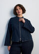 Figurn&auml;ra jacka i denim med dragkedja, Bl&aring;, Model image number 0