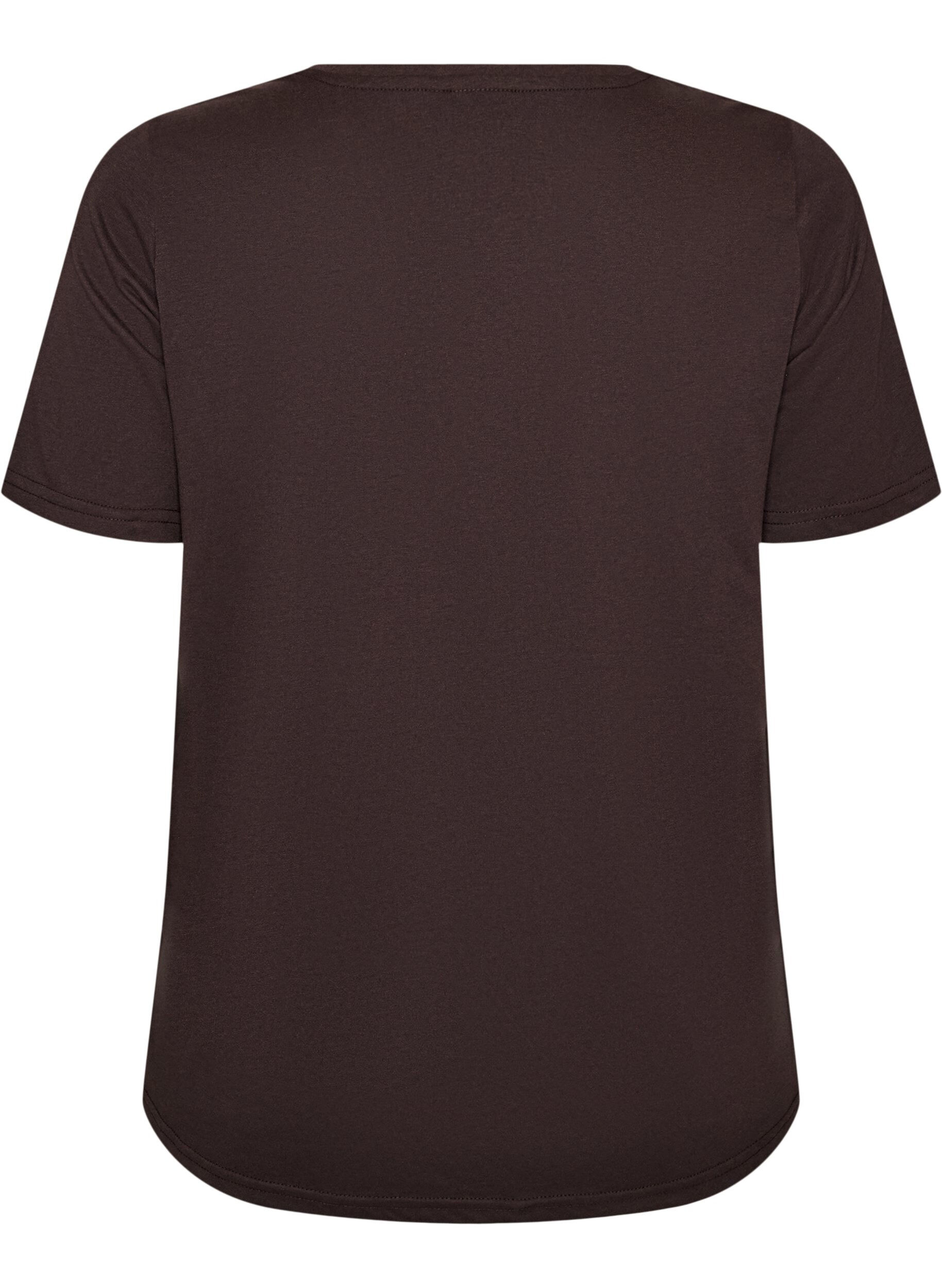 ZizziT-shirt med tryck, Brun, Packshot image number 1