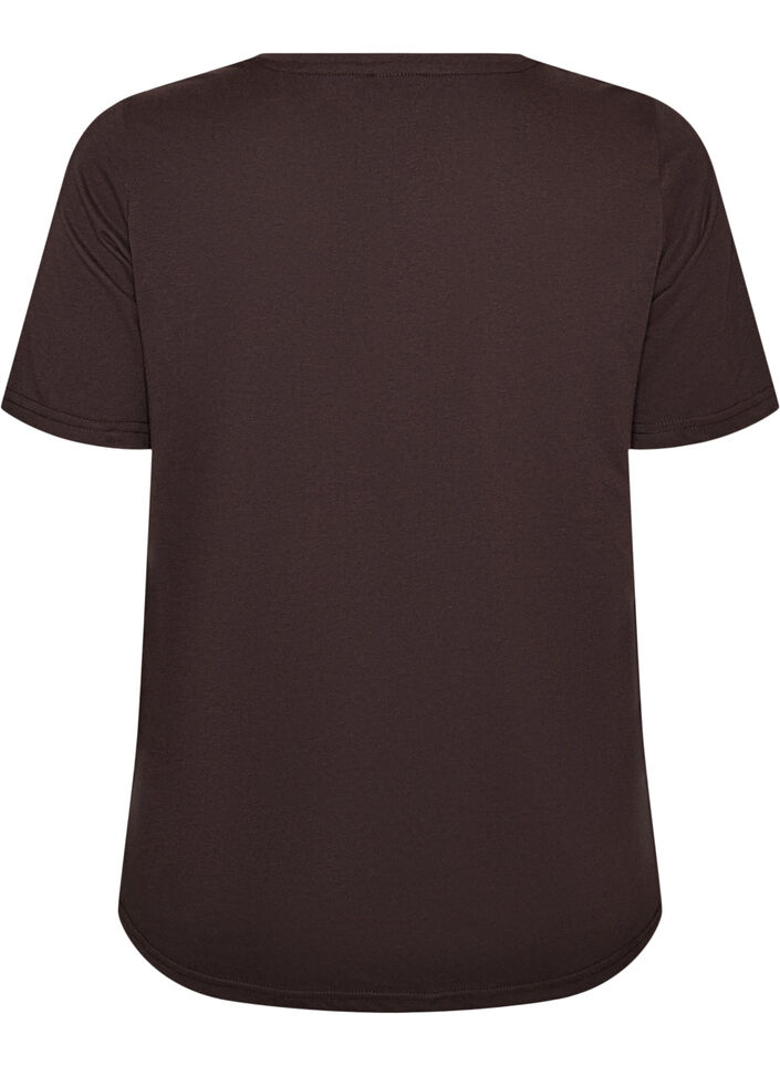 T-shirt med tryck, Brun, Packshot image number 1