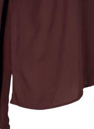 Enfärgad skjorta med V-ringning, Fudge, Packshot image number 3