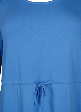 Midiklänning i bomull med korta ärmar, Marina SOLID, Packshot image number 2