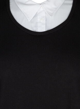 Enfärgad tröja med långa ärmar och skjortkrage, Black, Packshot image number 2