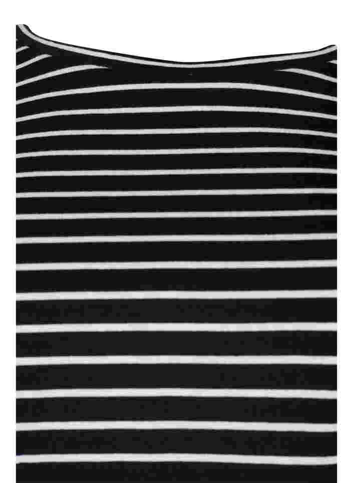 2-pack t-shirt i bomull, Black/Black Stripe, Packshot image number 3
