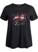 Jul-t-shirt i ekologisk bomull, Svart, Packshot image number 0