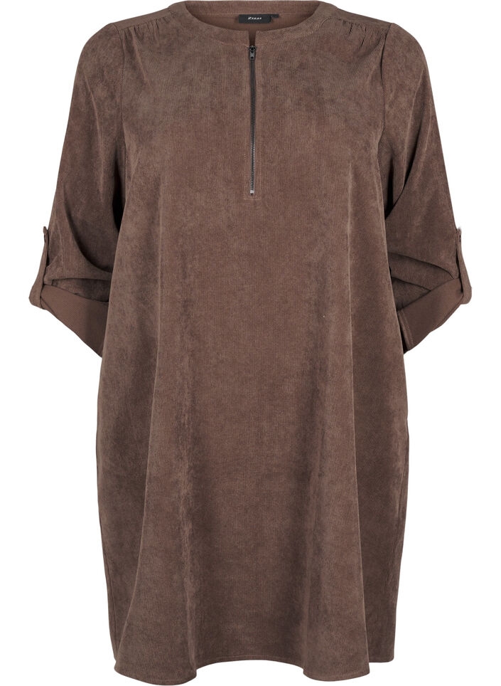 Sammetskl&auml;nning med blixtl&aring;sdetalj, Chocolate Martini, Packshot image number 0