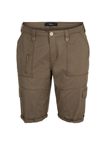 Shorts i bomull med fickor , Tarmac, Packshot image number 0