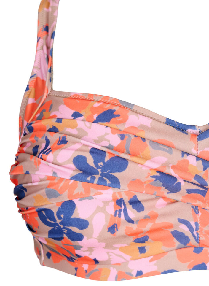 Bikinitopp med tryck, Retro Flower, Packshot image number 2
