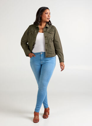 Kort färgad jeansjacka, Tarmac, Model image number 2