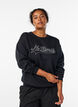 Sweatshirt med statementdetalj, Svart, Model image number 0