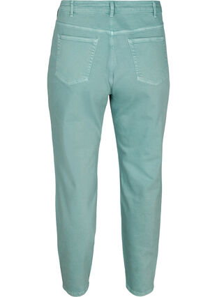 Mom fit jeans i bomull, Chinois Green, Packshot image number 1