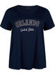 T-shirt i bomull med text, Navy B. Orlando, Packshot image number 0