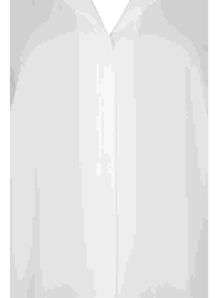 Enfärgad skjorta med V-ringning, Bright White, Packshot image number 2