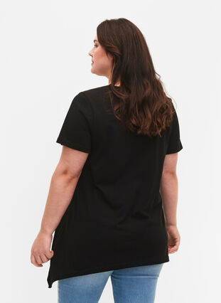 T-shirt i bomull med korta ärmar, Black LOVE, Model image number 1