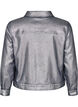 Kort jeansjacka med silverfärg, Gun Silver, Packshot image number 1