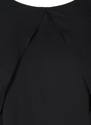 Blus med ballongärmar och smock, Black, Packshot image number 2