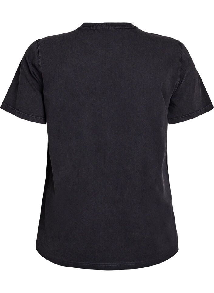 T-shirt i ekologisk bomull med statementtryck, Grå, Packshot image number 1