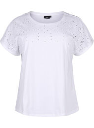 T-shirt i ekologisk bomull med engelsk brodyr, Bright White