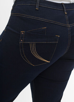 Regular fit Gemma jeans med hög midja, Blue denim, Model image number 4