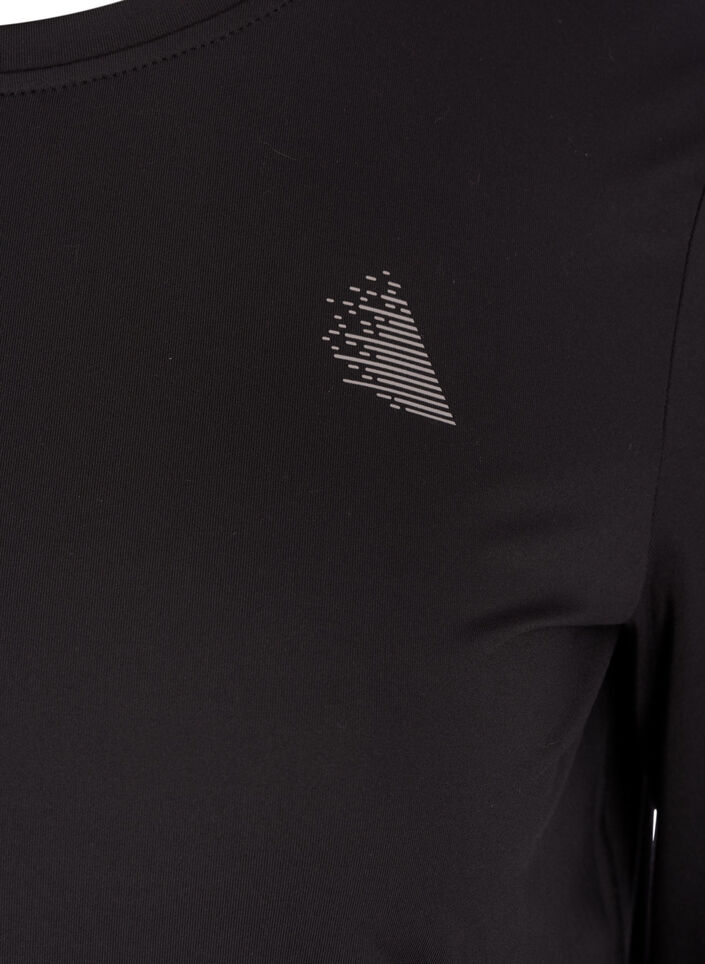 Tr&auml;ningsblus med l&aring;nga &auml;rmar, Svart, Packshot image number 2