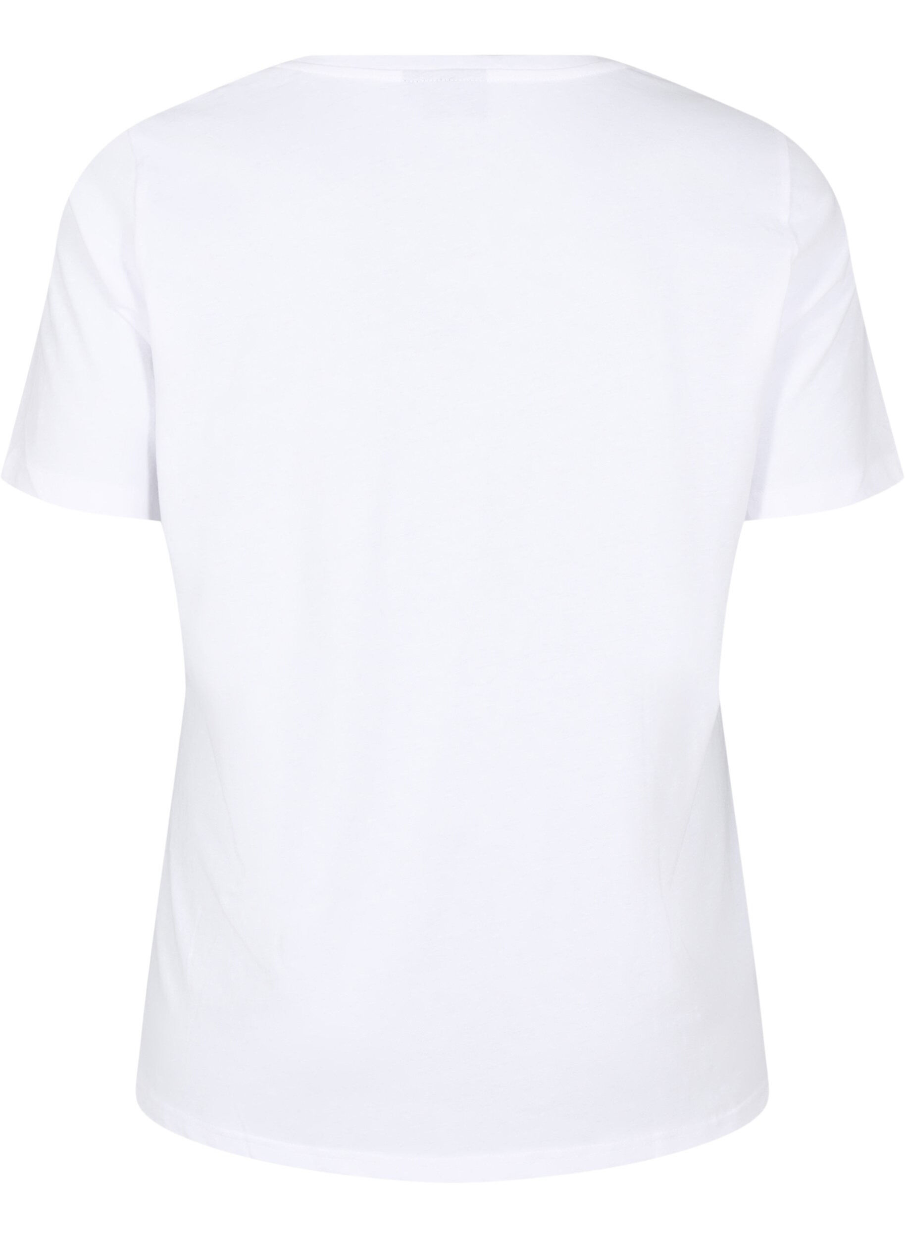 Zizzi FLASH - T-shirt med tryck, Vit, Packshot image number 1