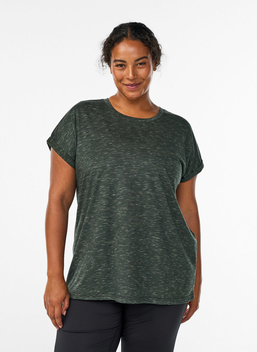L&ouml;s tr&auml;ningst-shirt med korta &auml;rmar, Gr&ouml;n, Model image number 0