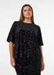 Blus med paljetter och armb&aring;gsl&aring;nga &auml;rmar, Svart, Model image number 0