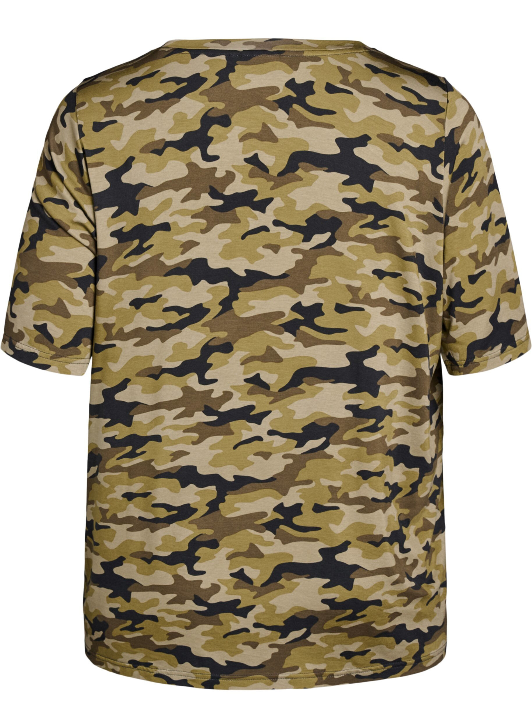 ZizziT-shirt med TENCEL&trade; Lyocell och kamouflagem&ouml;nster, Gr&ouml;n, Packshot image number 1